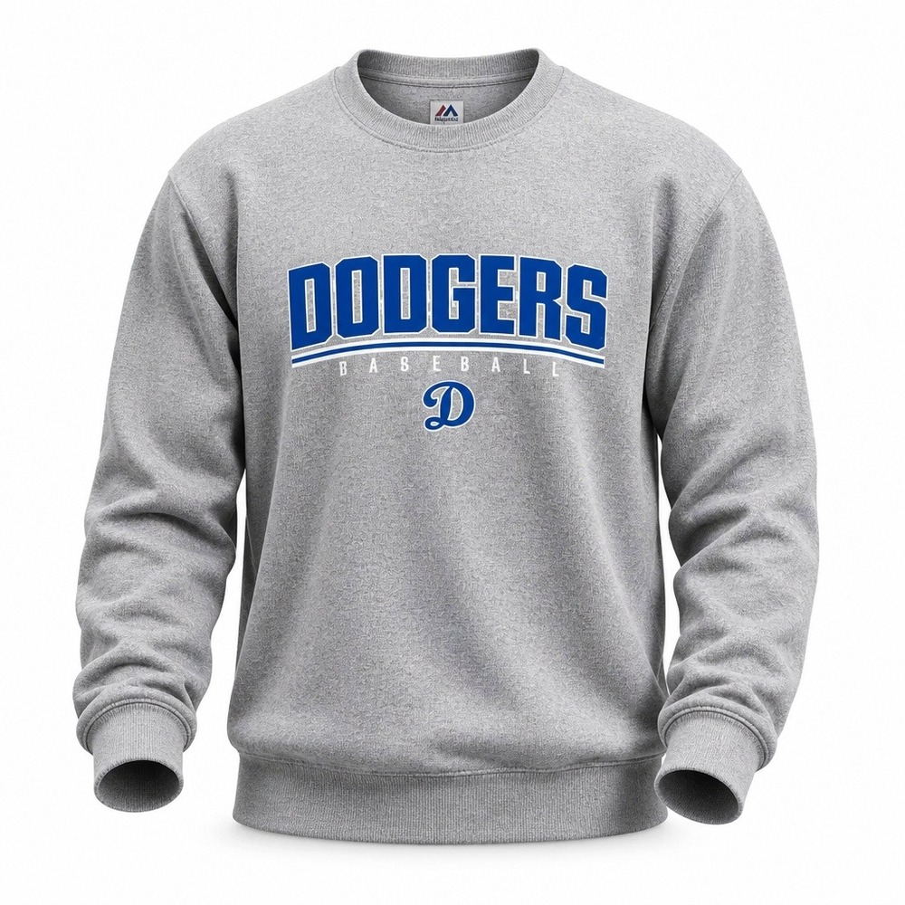 Gildan Los Angeles Dodgers Baseball Sweatshirt Mens XL Gray Heavy Blend Crewneck